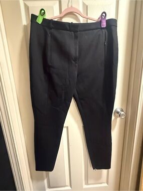 M.M. LaFleur Curie Wool Blend Ankle Pants Black 16